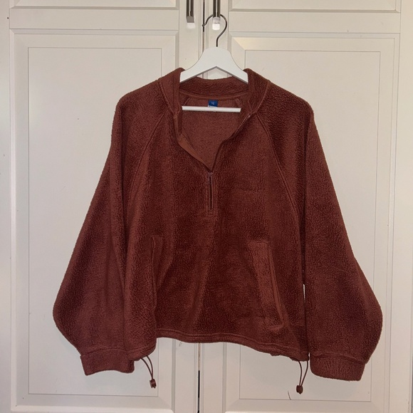 Old Navy 1/4 Zip Fleece Cropped - Picture 1 of 2